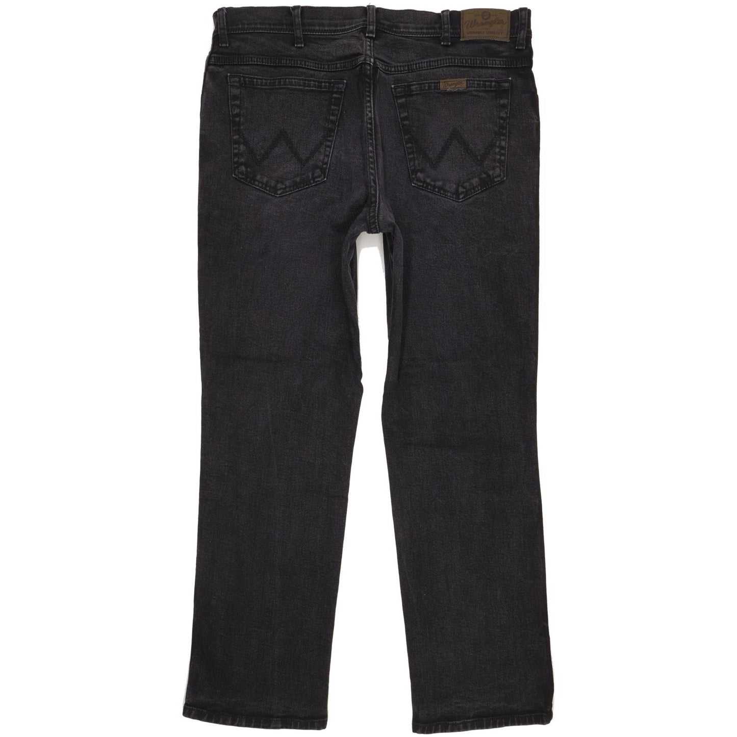 Wrangler Durable Quality Men Black Straight Regular Stretch Jeans W38 L32