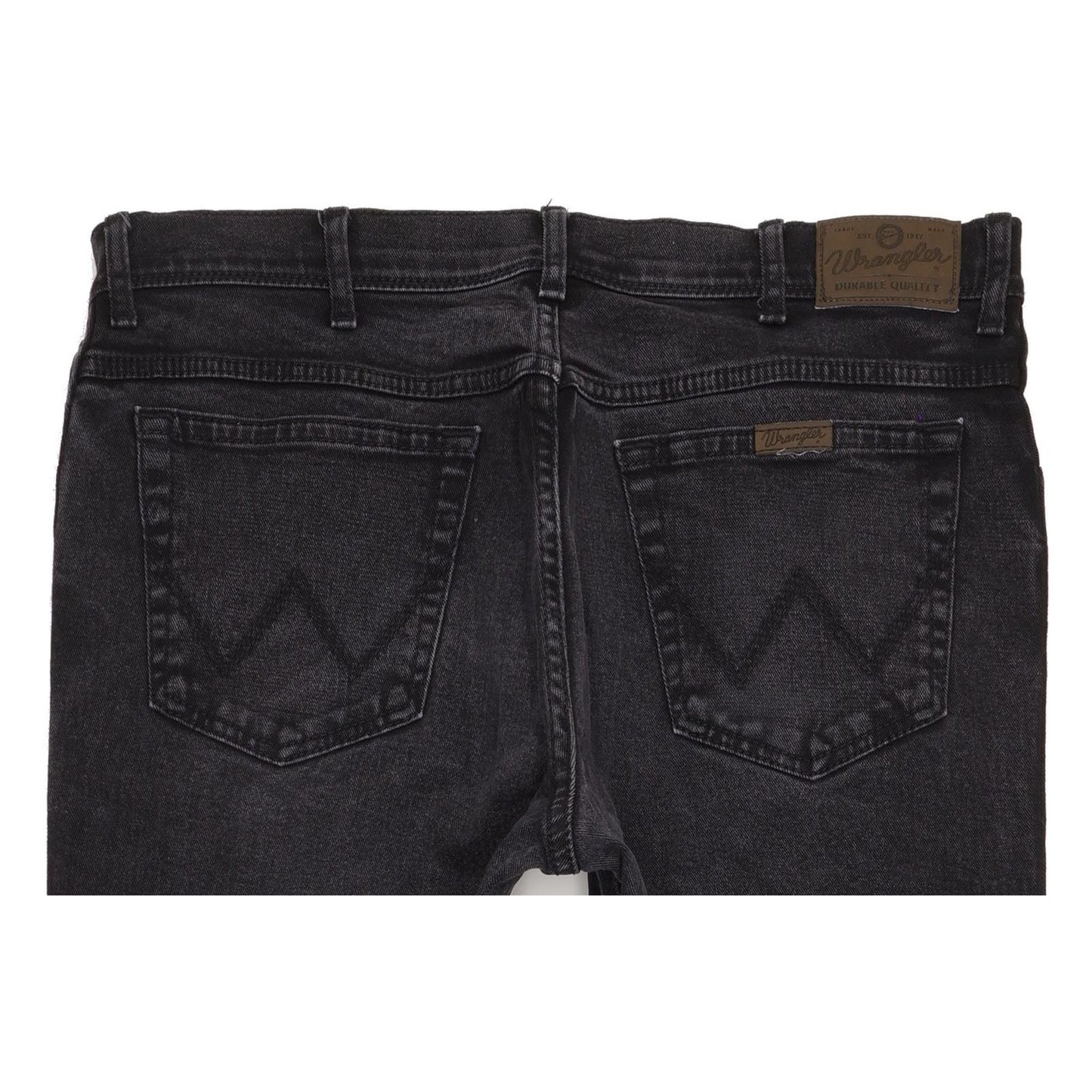 Wrangler Durable Quality Men Black Straight Regular Stretch Jeans W38 L32