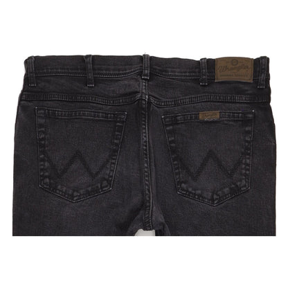 Wrangler Durable Quality Men Black Straight Regular Stretch Jeans W38 L32