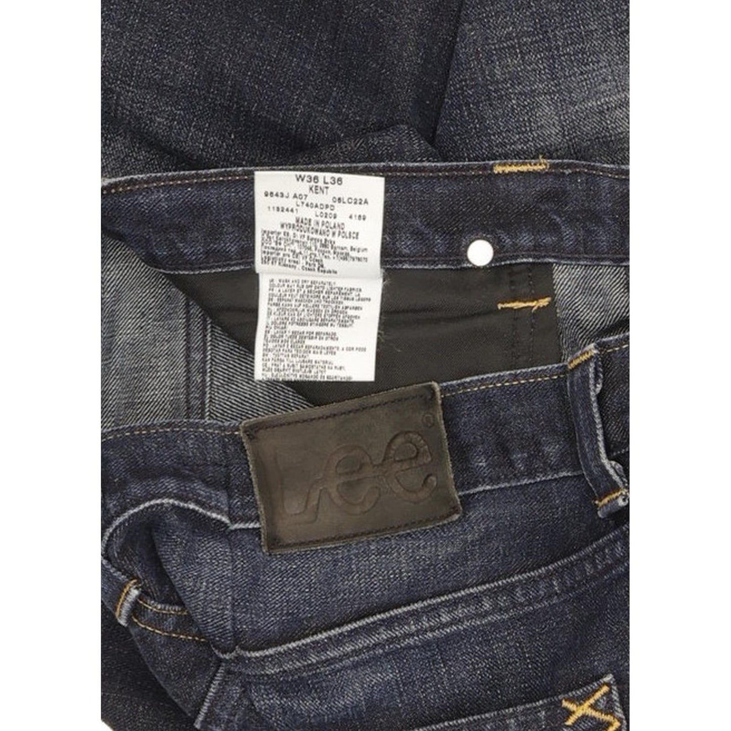 Lee Kent Men Blue Straight Regular Jeans W34 L32