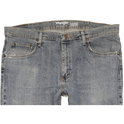 Wrangler Men Blue Straight Regular Stretch Jeans W37 L29