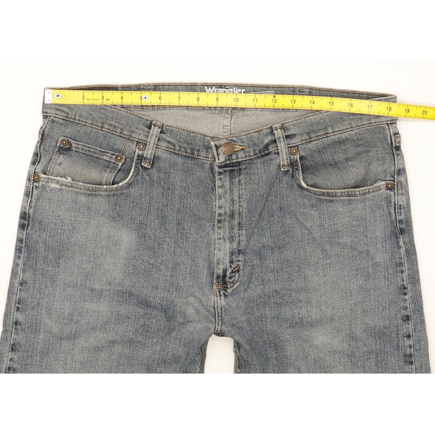 Wrangler Men Blue Straight Regular Stretch Jeans W37 L29