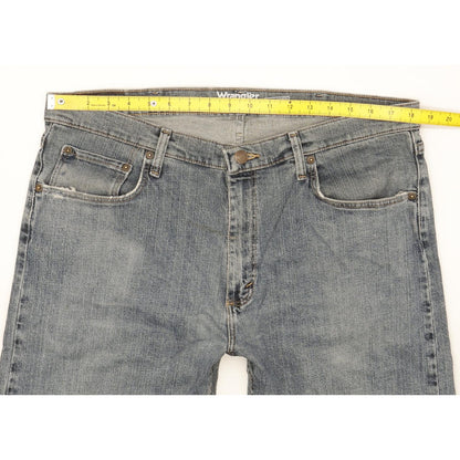Wrangler Men Blue Straight Regular Stretch Jeans W37 L29