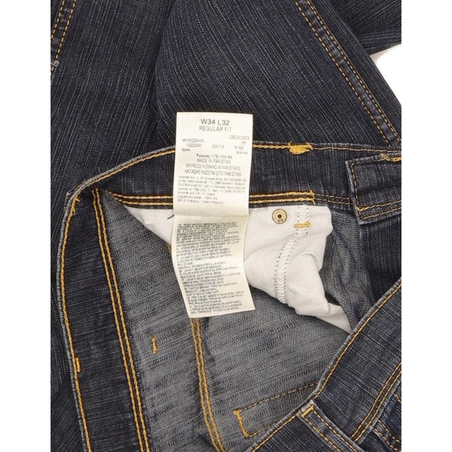 Wrangler Men Blue Straight Regular Stretch Jeans W34 L32