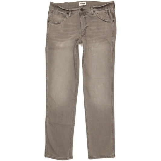 Wrangler Greensboro Men Grey Straight Regular Stretch Jeans W33 L32
