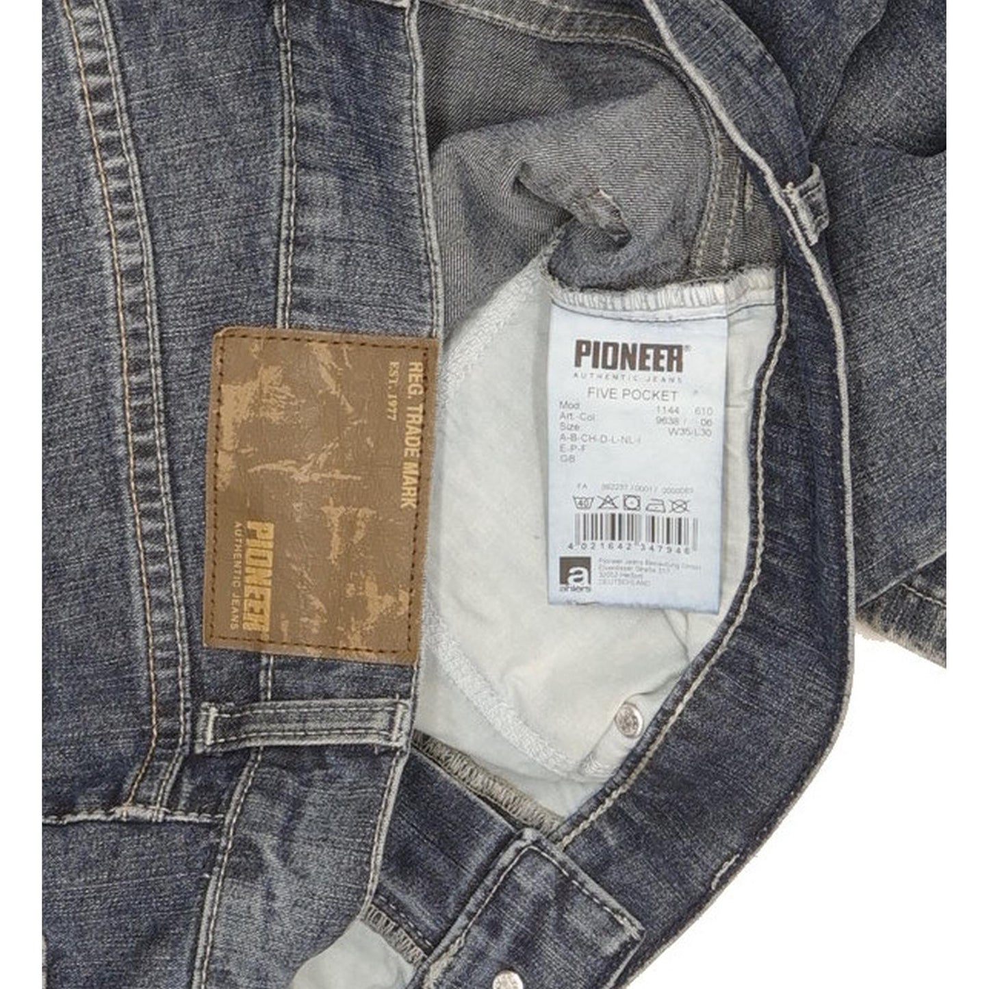 Pioneer Men Blue Straight Regular Stretch Jeans W35 L30