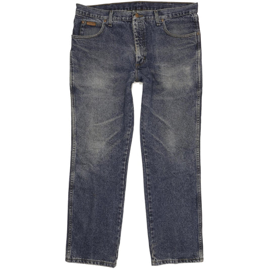 Wrangler Men Blue Straight Regular Stretch Jeans W38 L30