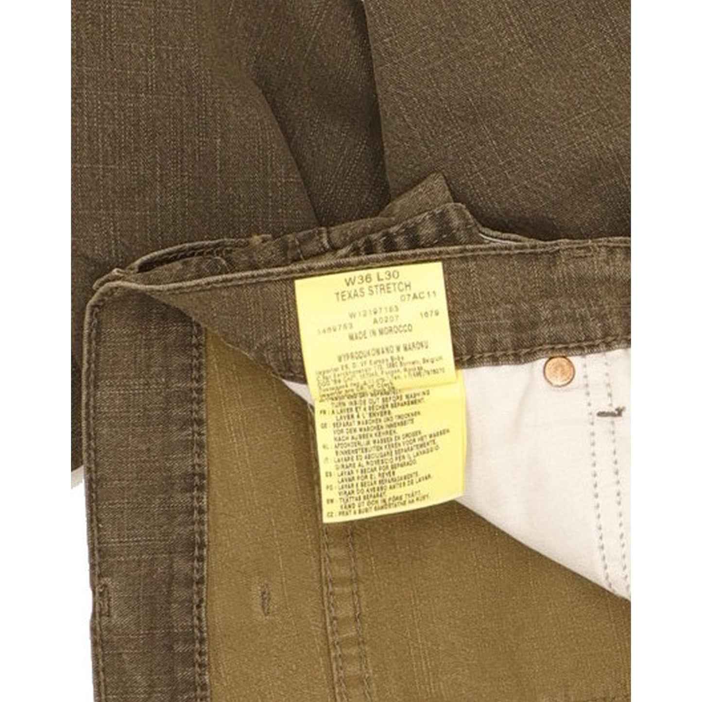 Wrangler Texas Men Green Straight Regular Stretch Jeans W36 L29