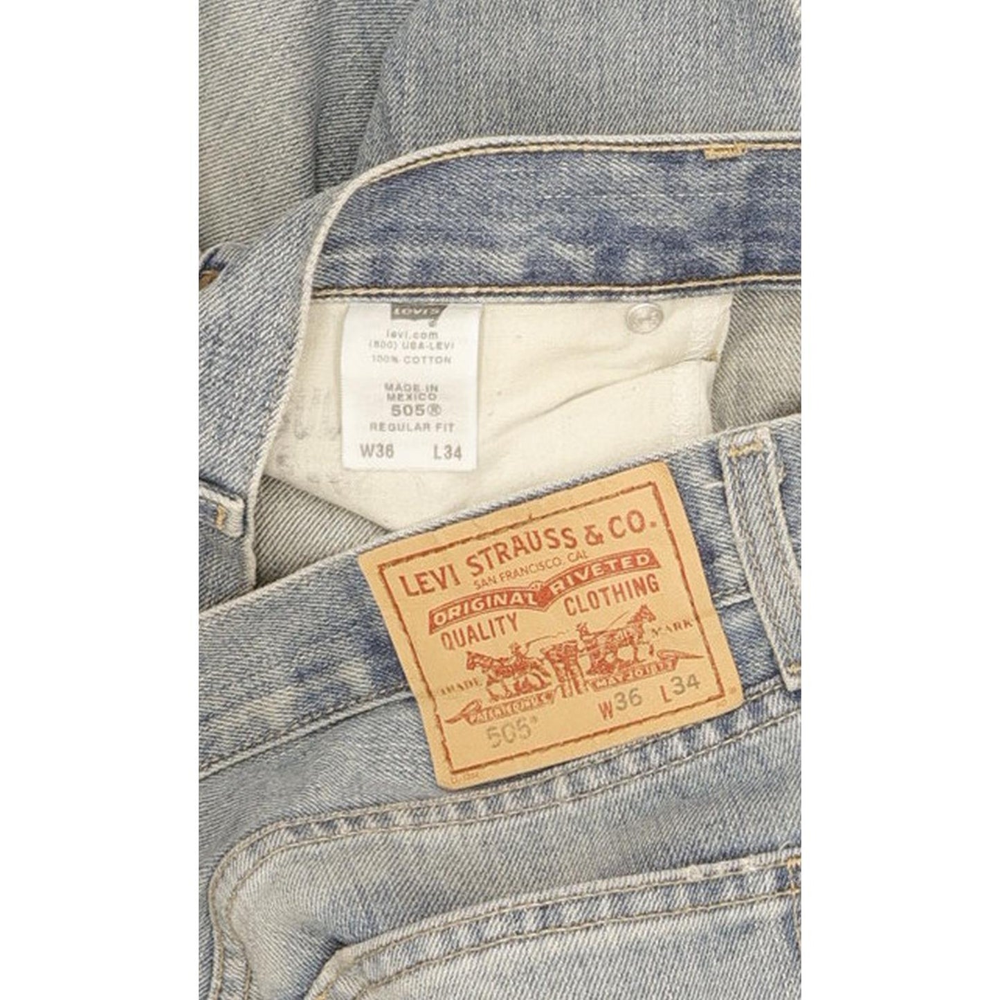 Levi's 505 Men Blue Straight Regular Jeans W36 L34