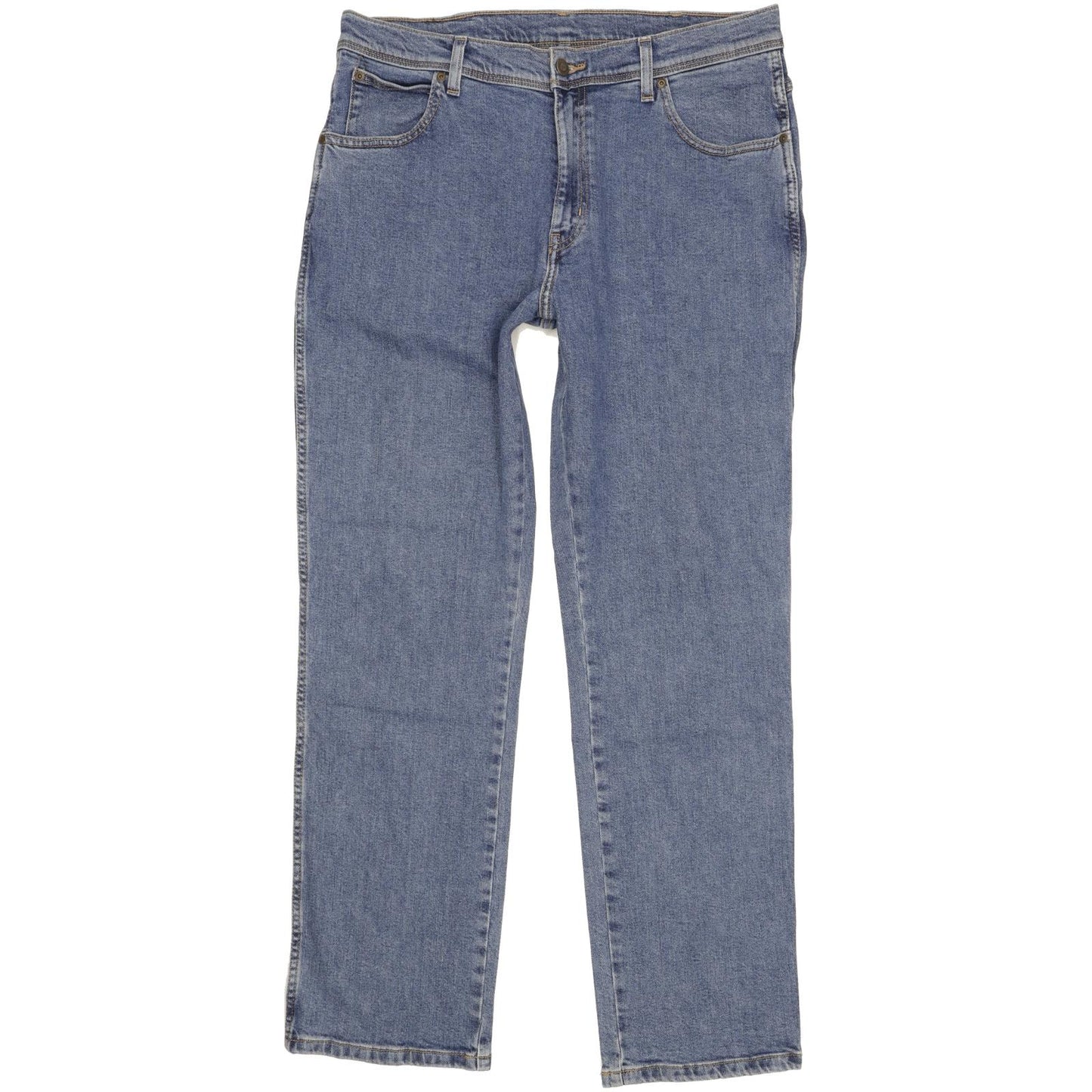 Wrangler Durable Quality Men Blue Straight Regular Stretch Jeans W36 L32