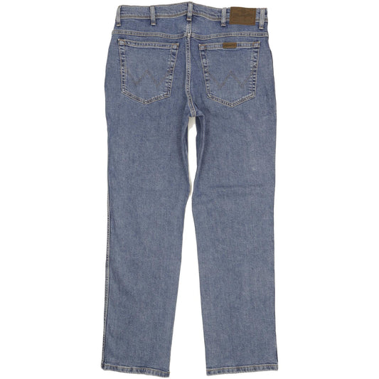 Wrangler Durable Quality Men Blue Straight Regular Stretch Jeans W36 L32
