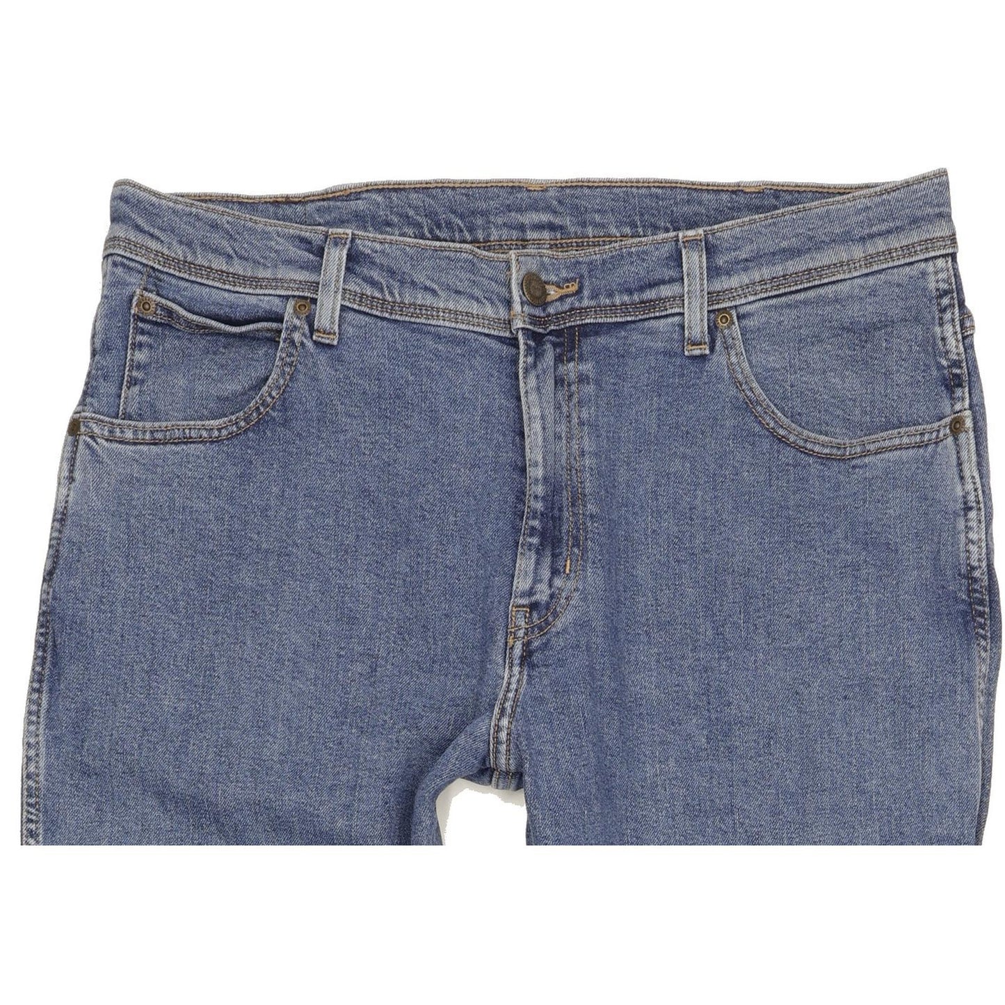 Wrangler Durable Quality Men Blue Straight Regular Stretch Jeans W36 L32