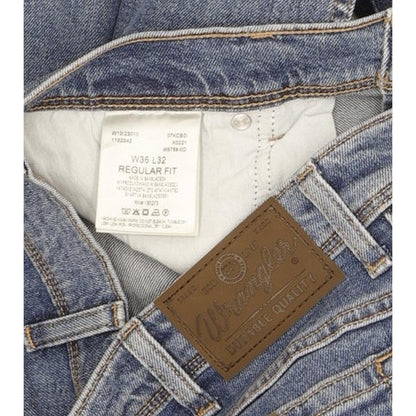 Wrangler Durable Quality Men Blue Straight Regular Stretch Jeans W36 L32