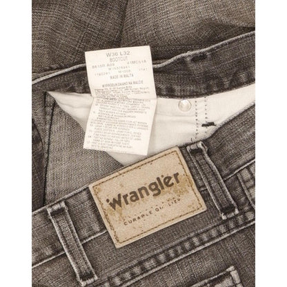 Wrangler Durable Quality Men Grey Bootcut Regular Jeans W37 L32