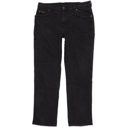 Wrangler Texas Men Black Straight Regular Stretch Jeans W35 L31