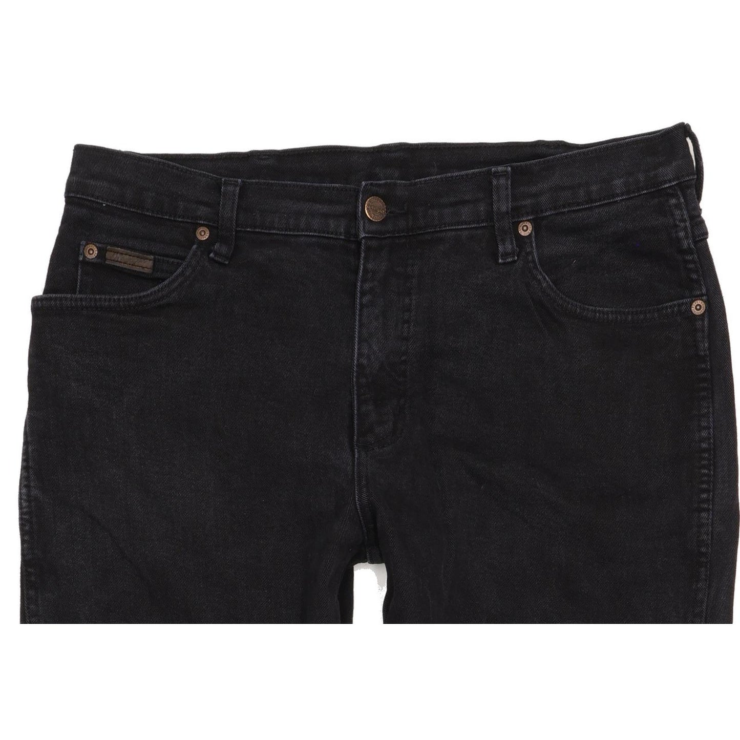 Wrangler Texas Men Black Straight Regular Stretch Jeans W35 L31