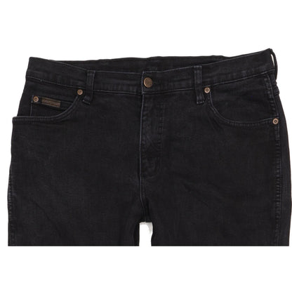 Wrangler Texas Men Black Straight Regular Stretch Jeans W35 L31