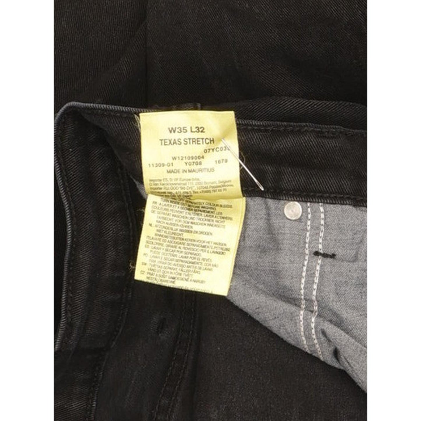 Wrangler Texas Men Black Straight Regular Stretch Jeans W35 L31
