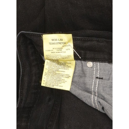 Wrangler Texas Men Black Straight Regular Stretch Jeans W35 L31