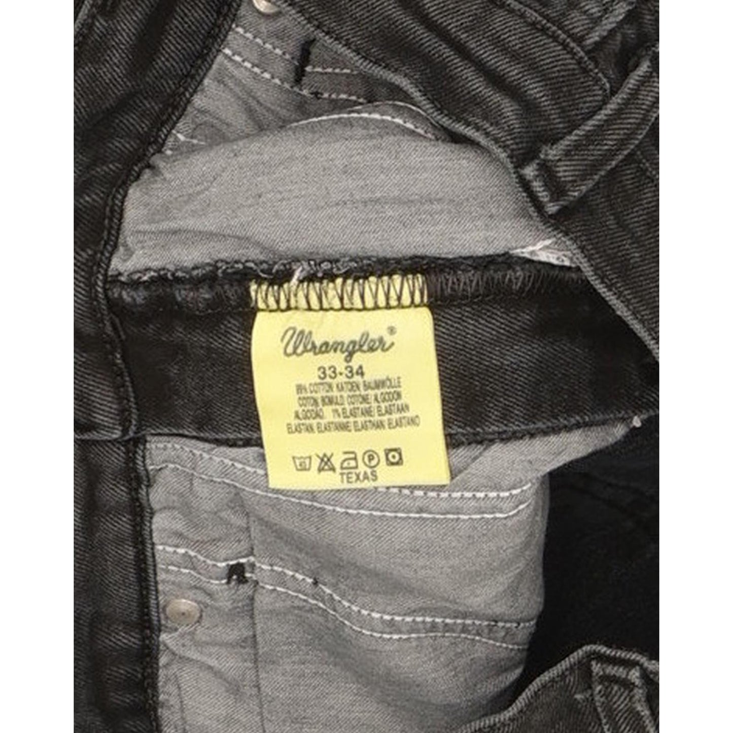 Wrangler Texas Men Black Straight Regular Stretch Jeans W33 L33