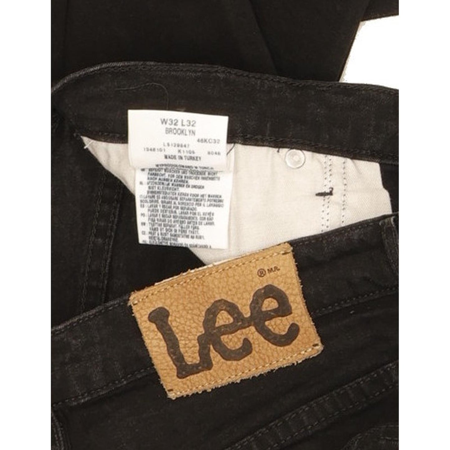 Lee Brooklyn Men Black Straight Regular Jeans W32 L26