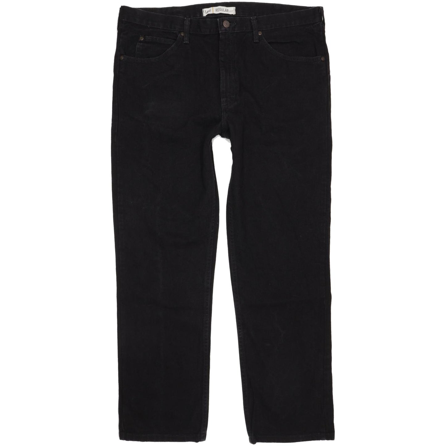Lee Jim Men Black Straight Regular Jeans W40 L32