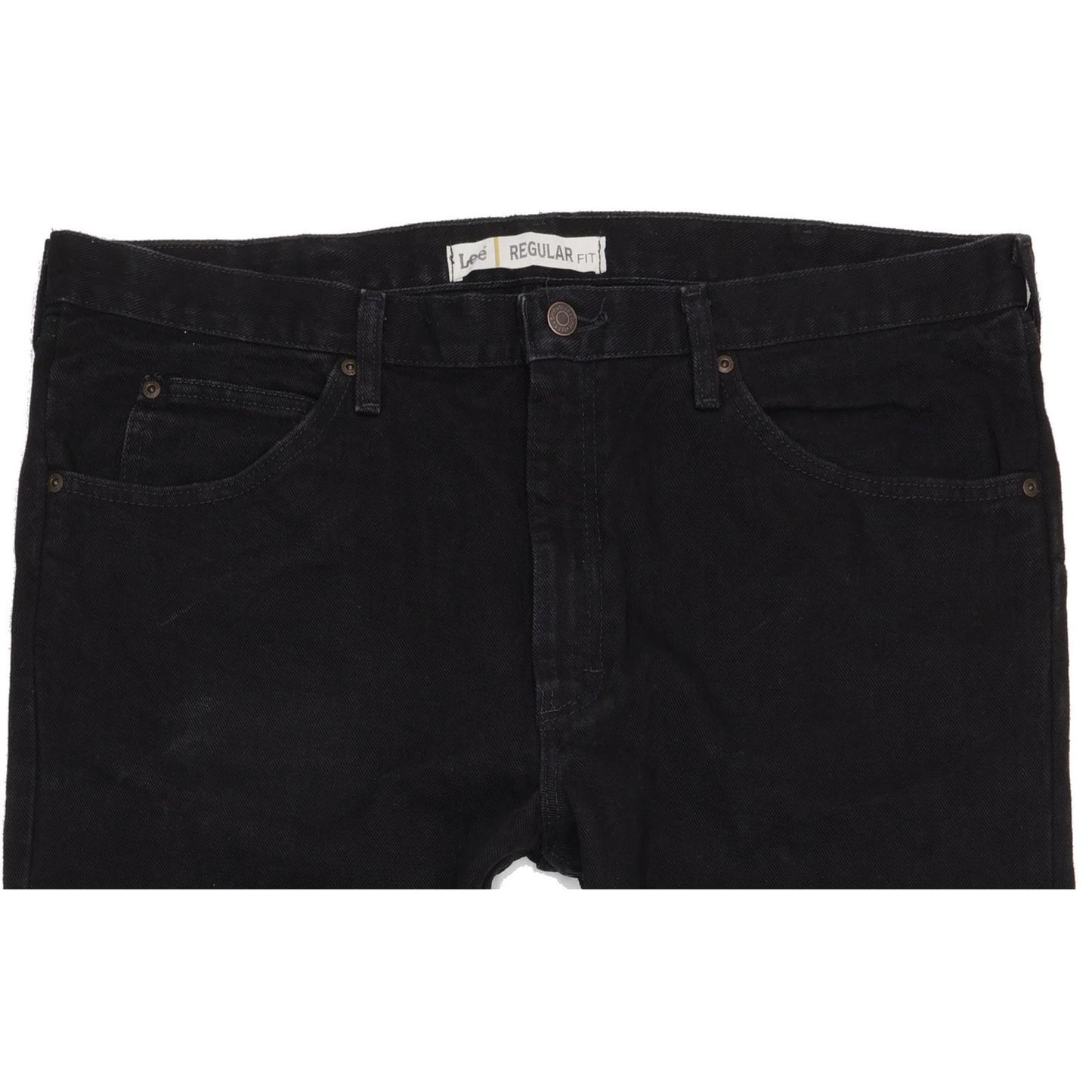 Lee Jim Men Black Straight Regular Jeans W40 L32