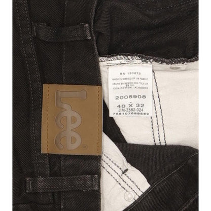 Lee Jim Men Black Straight Regular Jeans W40 L32