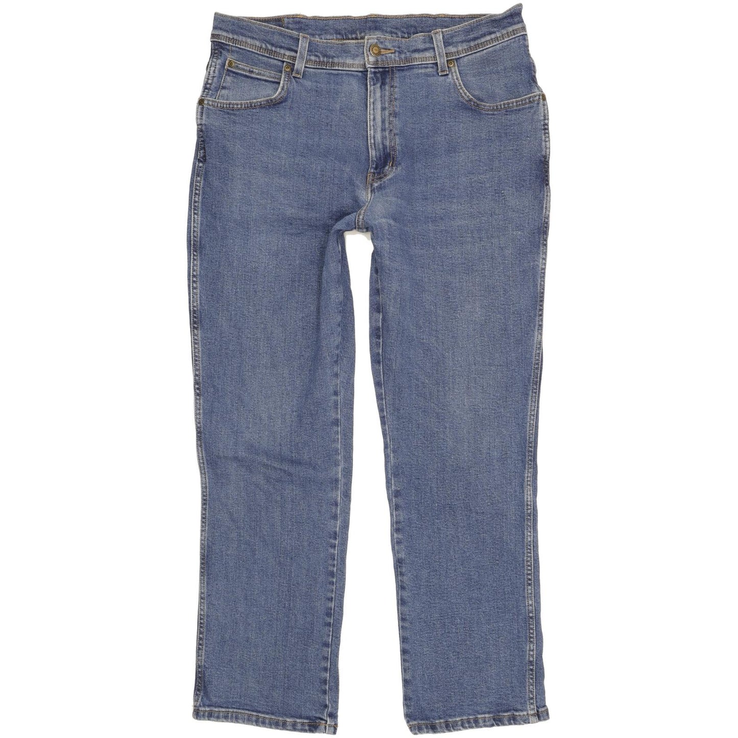 Wrangler Durable Quality Men Blue Straight Regular Stretch Jeans W36 L29