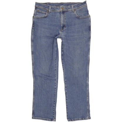 Wrangler Durable Quality Men Blue Straight Regular Stretch Jeans W36 L29