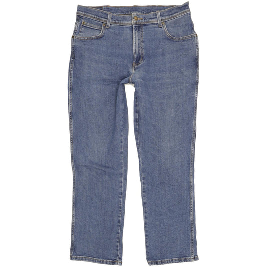 Wrangler Durable Quality Men Blue Straight Regular Stretch Jeans W36 L29