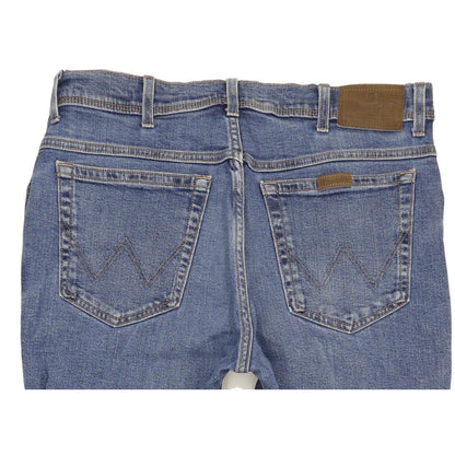 Wrangler Durable Quality Men Blue Straight Regular Stretch Jeans W36 L29