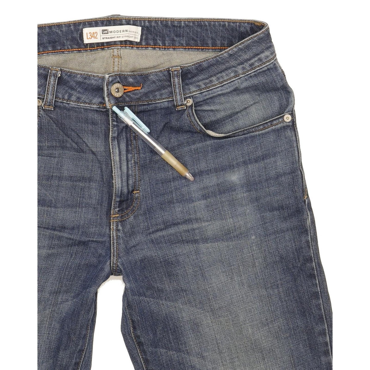 Lee Modern Men Blue Straight Regular Stretch Jeans W34 L31