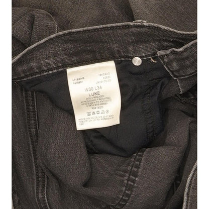 Lee Luke Men Charcoal Skinny Slim Stretch Jeans W30 L33