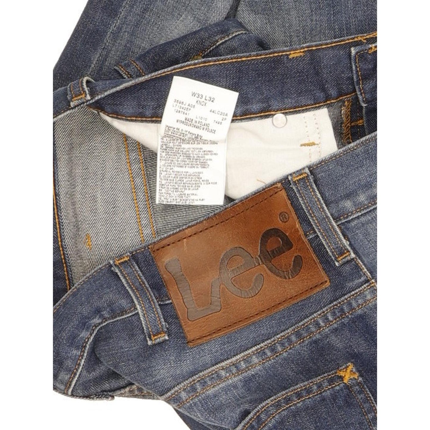 Lee Knox Men Blue Straight Regular Jeans W33 L32