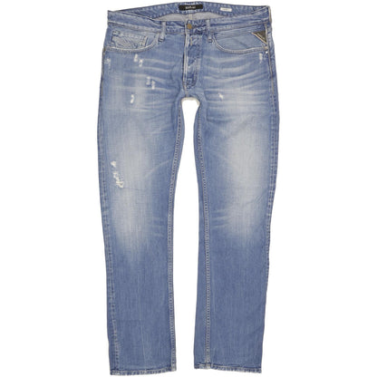 Replay Newbill Men Blue Straight Regular Jeans W37 L34