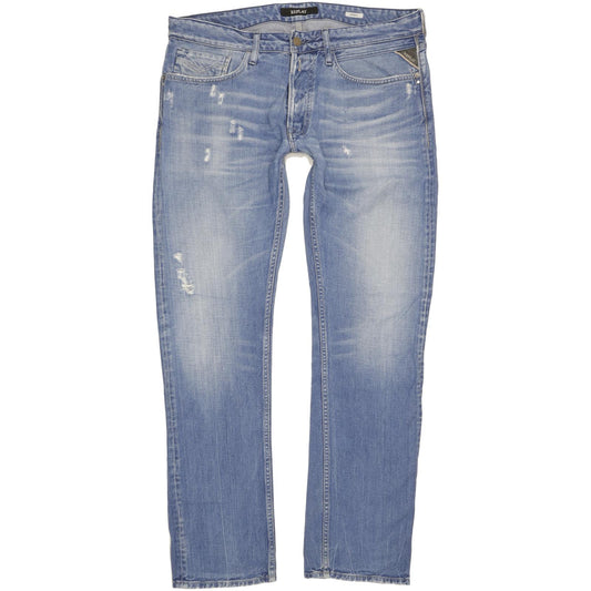 Replay Newbill Men Blue Straight Regular Jeans W37 L34