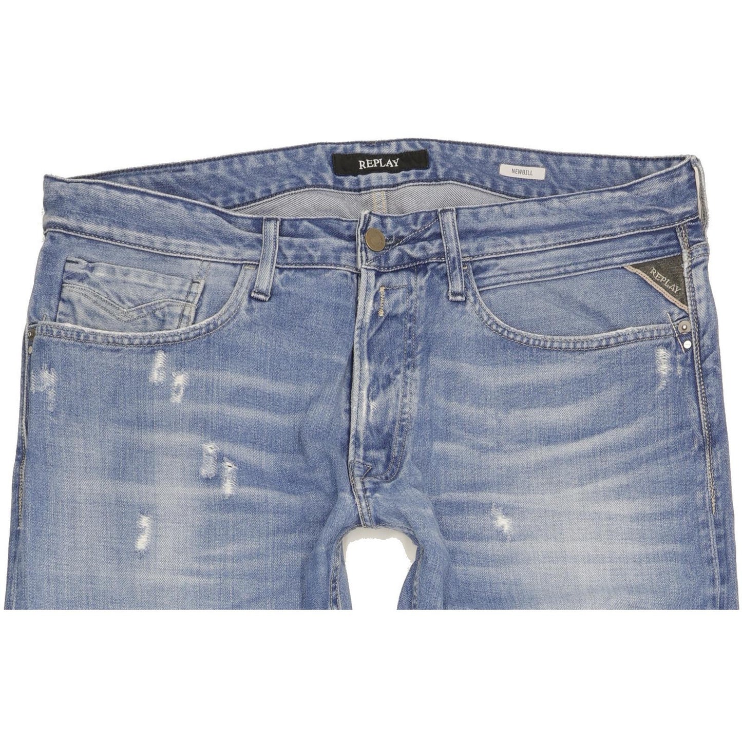Replay Newbill Men Blue Straight Regular Jeans W37 L34