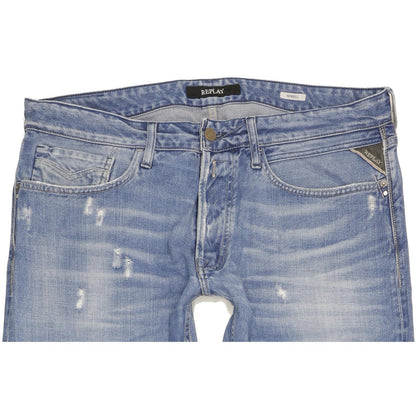 Replay Newbill Men Blue Straight Regular Jeans W37 L34