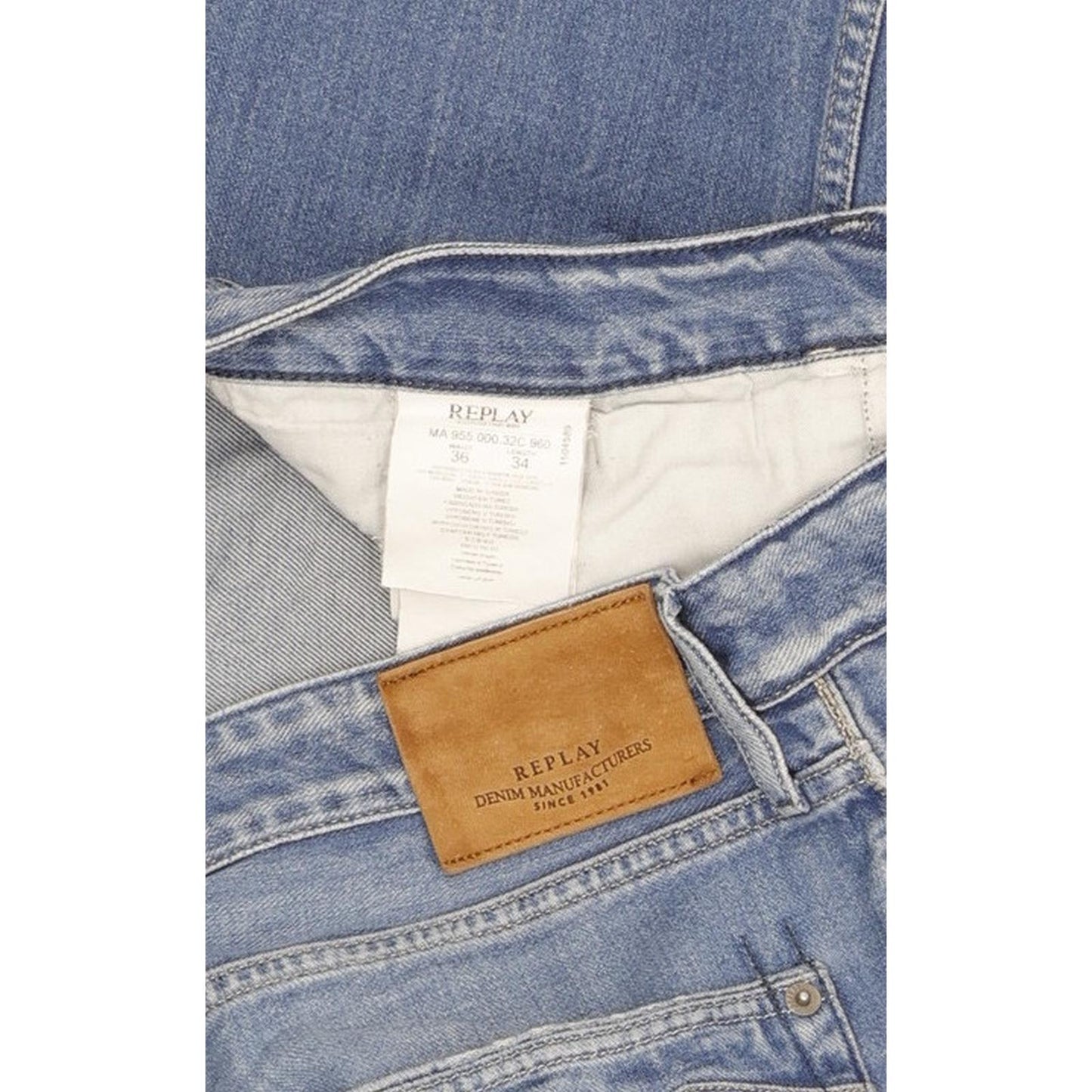 Replay Newbill Men Blue Straight Regular Jeans W37 L34