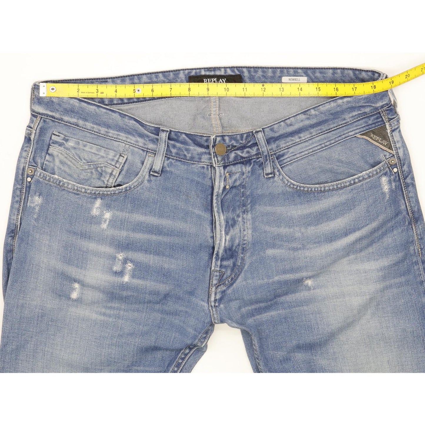 Replay Newbill Men Blue Straight Regular Jeans W37 L34