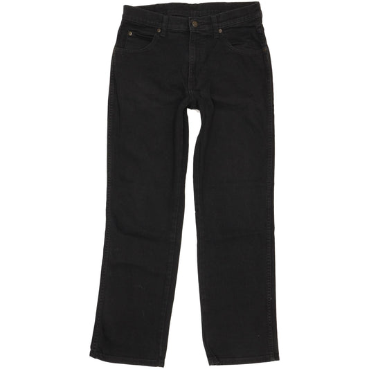 Wrangler Durable Quality Men Black Straight Regular Stretch Jeans W30 L29