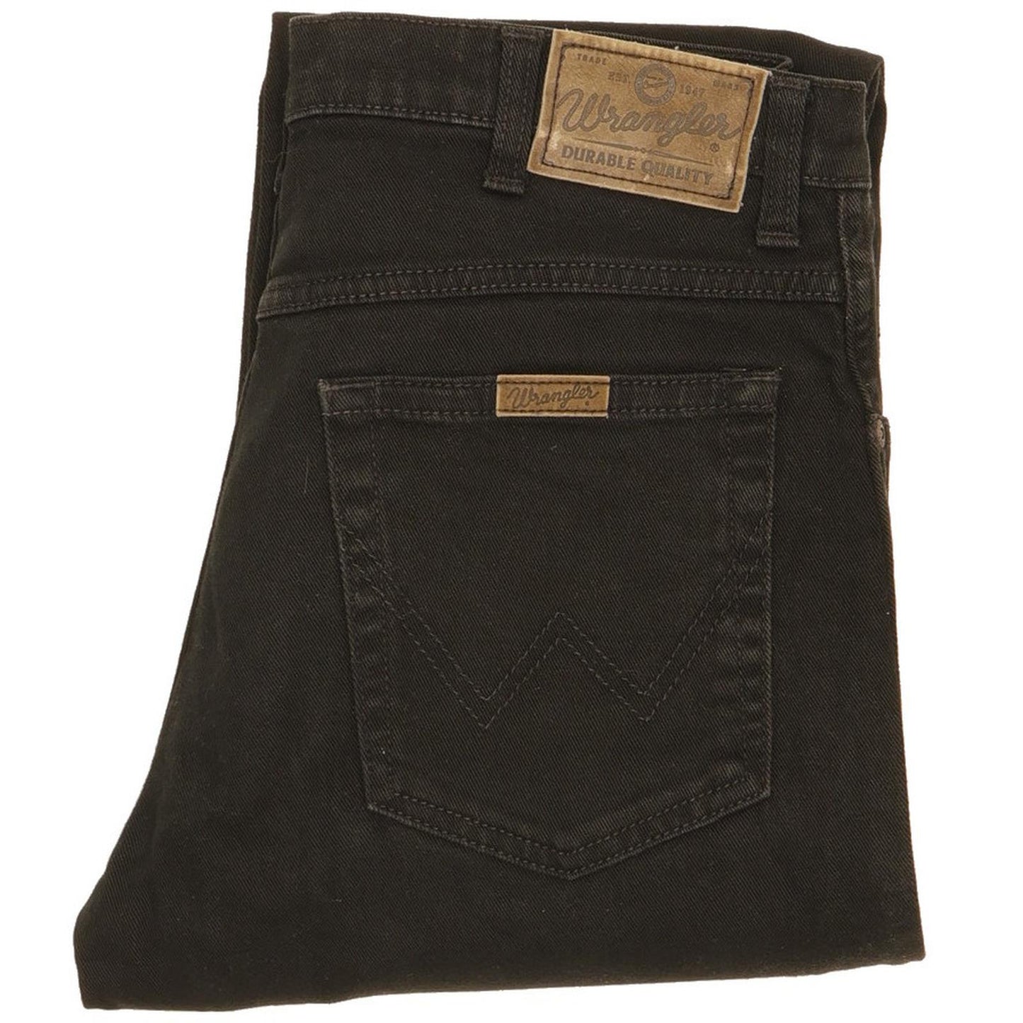 Wrangler Durable Quality Men Black Straight Regular Stretch Jeans W30 L29
