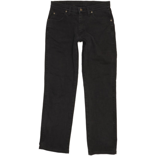 Wrangler Durable Quality Men Black Straight Regular Stretch Jeans W32 L32