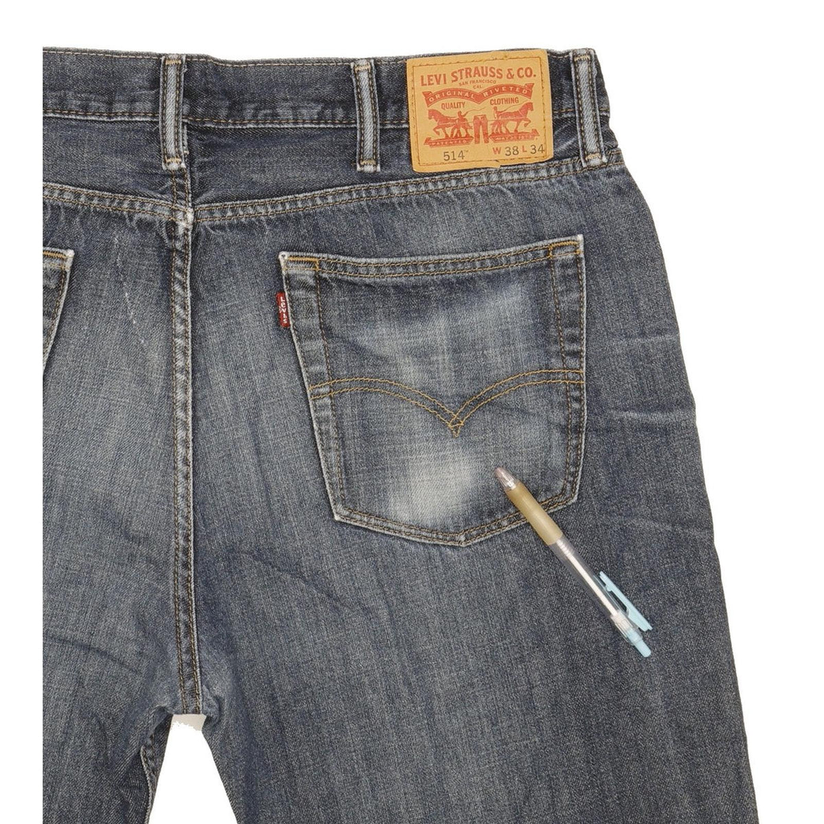 Levi's 514 Men Blue Straight Slim Jeans W38 L34