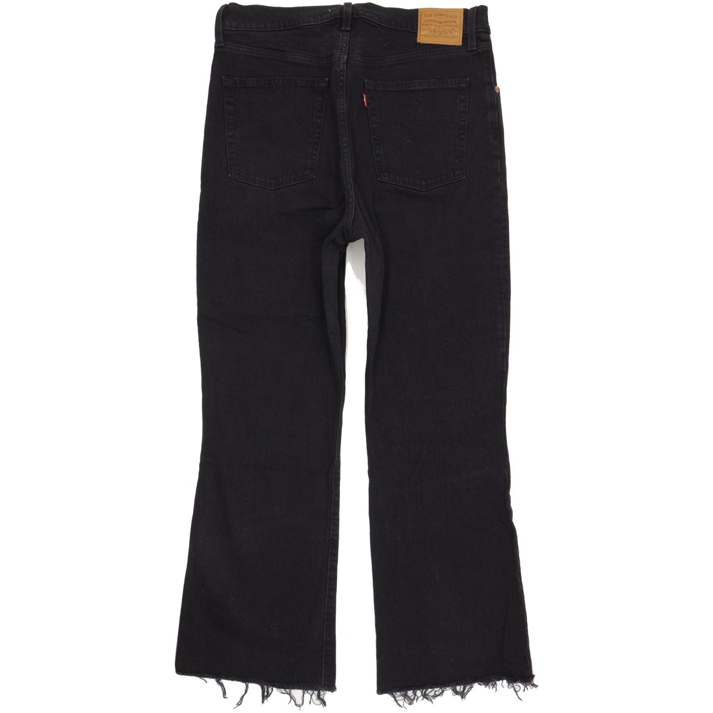 Levi's Ribcage Black Flared Slim Cropped Stretch Jeans High Waisted W31 L29