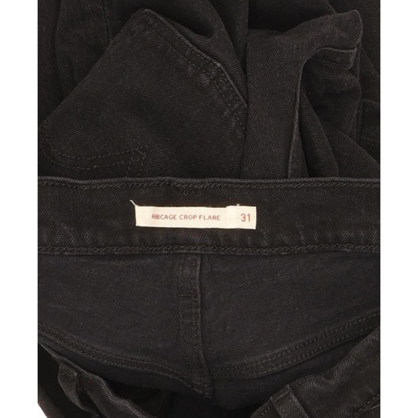 Levi's Ribcage Black Flared Slim Cropped Stretch Jeans High Waisted W31 L29