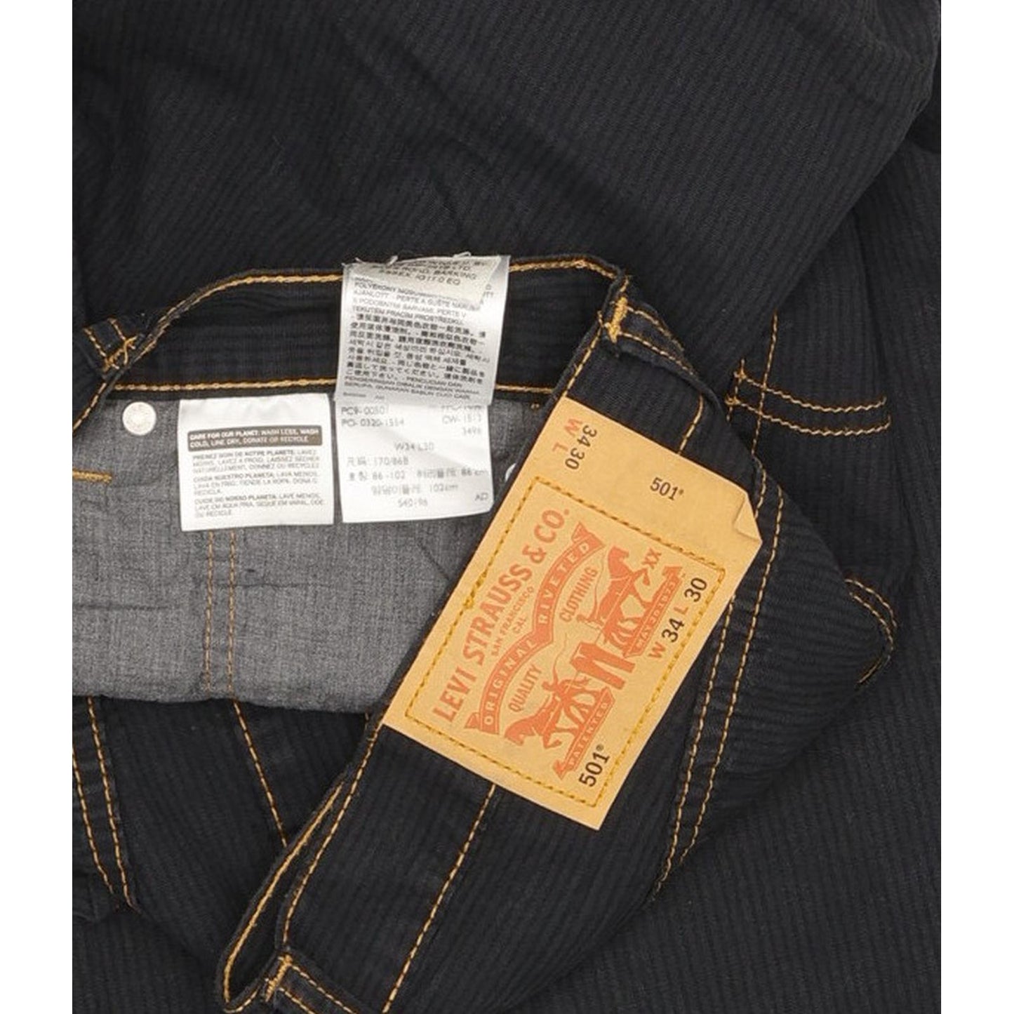 Levi's 501 Men Navy Straight Regular Trousers W34 L30
