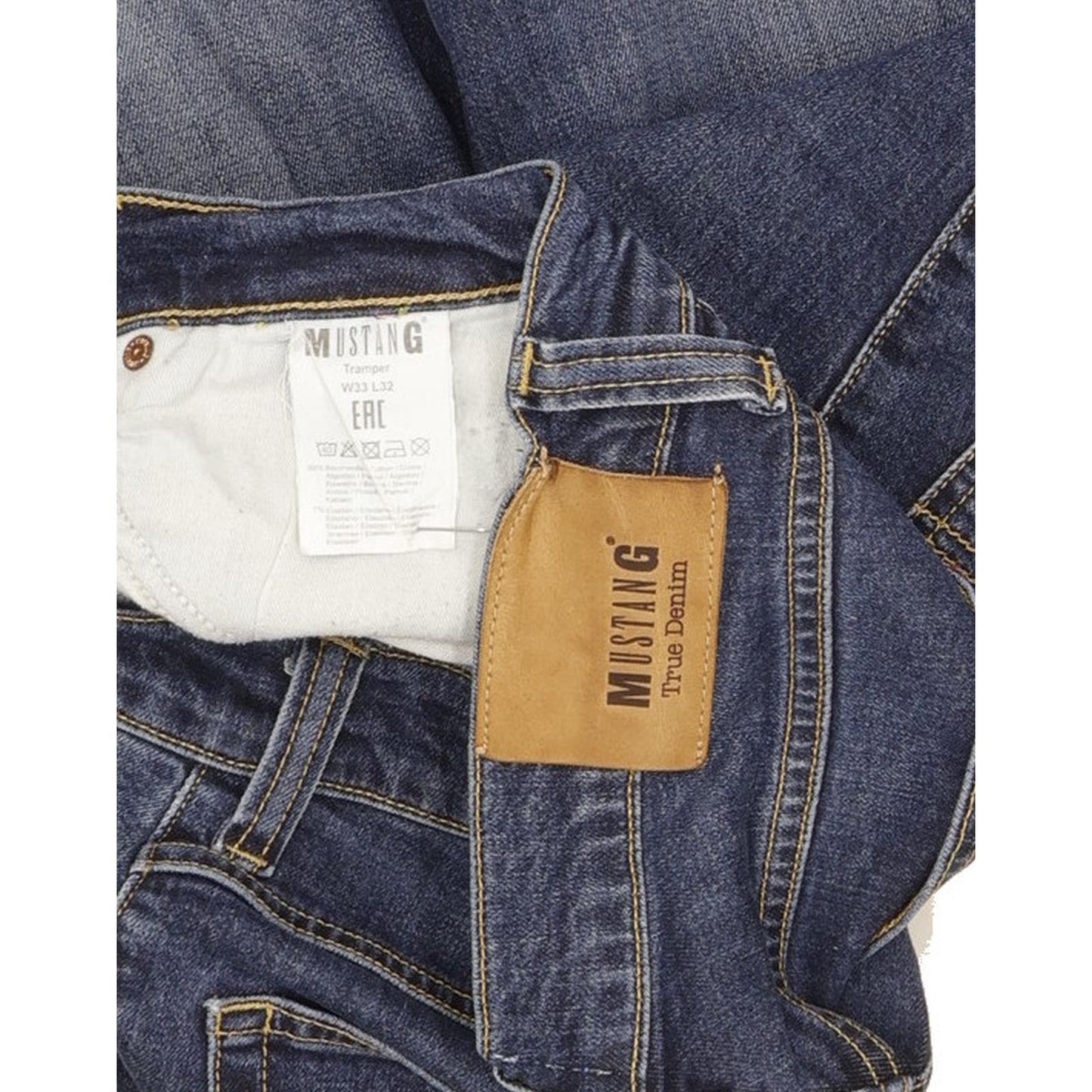 Mustang Tramper Men Blue Straight Regular Stretch Jeans W33 L32