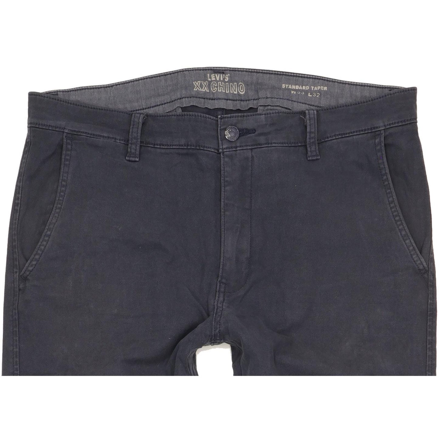 Levi's Men Navy Tapered Regular Chino Stretch Trousers W33 L31